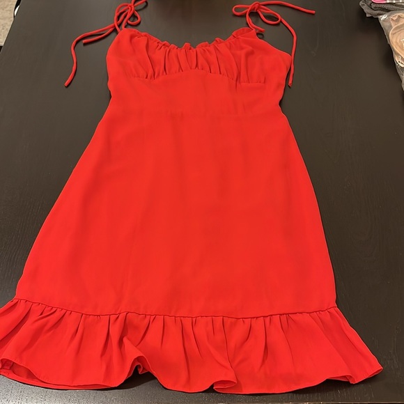 Red Spaghetti Strap Mini Dress - Picture 5 of 9